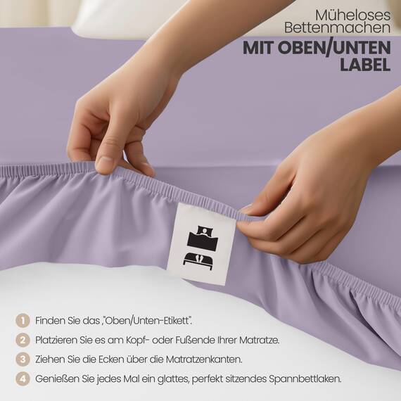 Utopia Bedding - 2er Set Spannbettlaken 90x200cm - Lavendel - Oeko-Tex Zertifiziertes - Gebürstete Mikrofaser Spannbetttuch - 35 cm Tiefe Tasche