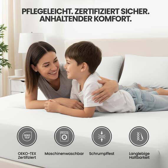 Utopia Bedding - 2er Set Spannbettlaken 90x200cm - Weiß - Oeko-Tex Zertifiziertes - Gebürstete Mikrofaser Spannbetttuch - 35 cm Tiefe Tasche