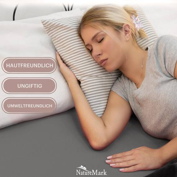 NatureMark 2er Pack Jersey Spannbettlaken, Spannbetttuch 100% Baumwolle in vielen Größen und Farben MARKENQUALITÄT ÖKOTEX Standard 100 | 200x220 cm +40 Steg - Anthrazit/Silber