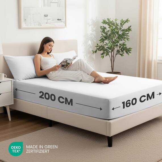 Utopia Bedding - 2er Set Spannbettlaken 160x200cm - Weiß - Oeko-Tex Zertifiziertes - Gebürstete Mikrofaser Spannbetttuch - 35 cm Tiefe Tasche