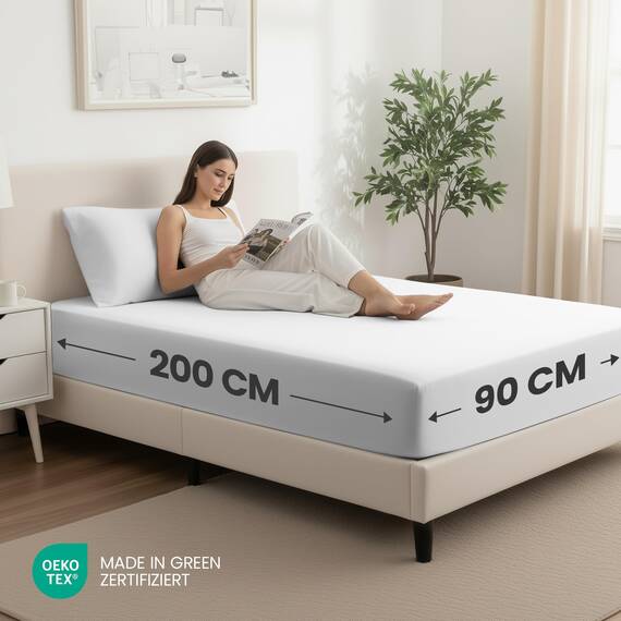 Utopia Bedding - 2er Set Spannbettlaken 90x200cm - Weiß - Oeko-Tex Zertifiziertes - Gebürstete Mikrofaser Spannbetttuch - 35 cm Tiefe Tasche