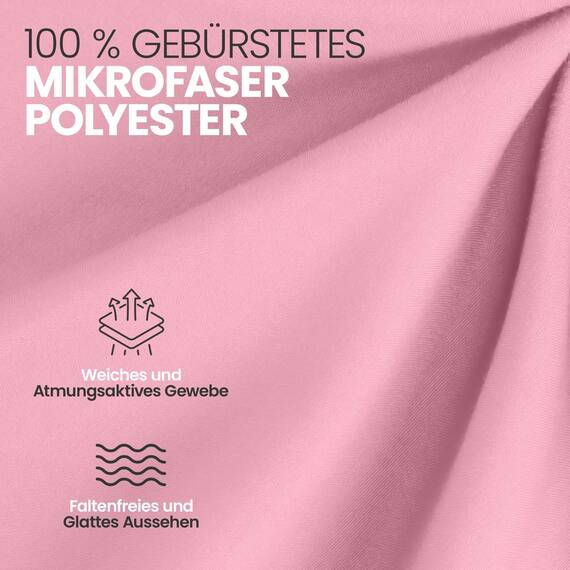 Utopia Bedding - 2er Set Spannbettlaken 90x200cm - Rosa - Oeko-Tex Zertifiziertes - Gebürstete Mikrofaser Spannbetttuch - 35 cm Tiefe Tasche