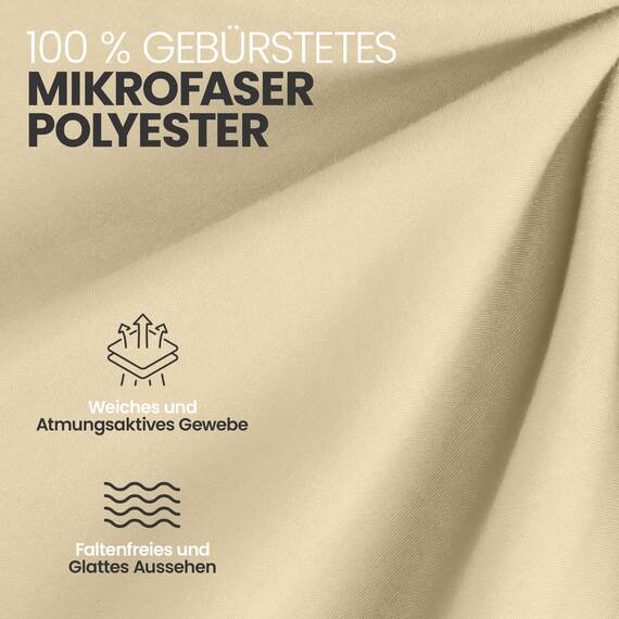 Utopia Bedding - 2er Set Spannbettlaken 90x200cm - Beige - Oeko-Tex Zertifiziertes - Gebürstete Mikrofaser Spannbetttuch - 35 cm Tiefe Tasche