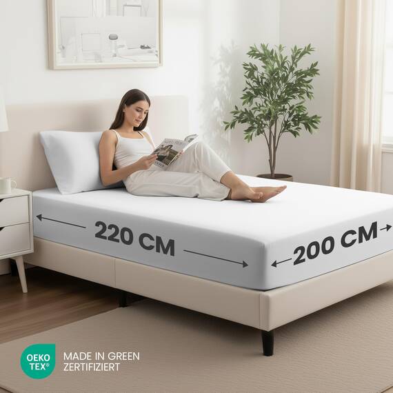 Utopia Bedding - 2er Set Spannbettlaken 200x220cm - Weiß - Oeko-Tex Zertifiziertes - Gebürstete Mikrofaser Spannbetttuch - 35 cm Tiefe Tasche