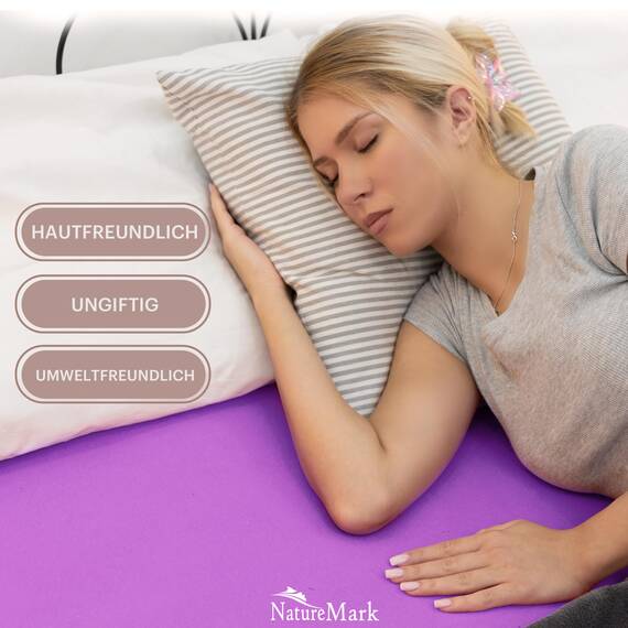 NatureMark 2er Pack Kinder Jersey Spannbettlaken, Spannbetttuch 100% Baumwolle in vielen Größen und Farben MARKENQUALITÄT ÖKOTEX Standard 100 | 70x140 cm - lila