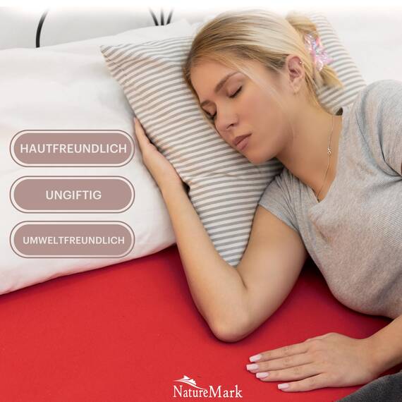 NatureMark 2er Pack Jersey Spannbettlaken, Spannbetttuch 100% Baumwolle in vielen Größen und Farben MARKENQUALITÄT ÖKOTEX Standard 100 | 140 x 200 cm - 160 x 200 cm - rot