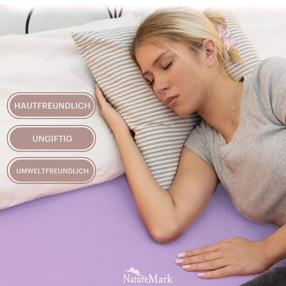 NatureMark 2er Pack Kinder Jersey Spannbettlaken, Spannbetttuch 100% Baumwolle in vielen Größen und Farben MARKENQUALITÄT ÖKOTEX Standard 100 | 70x140 cm - Flieder/Lavendel
