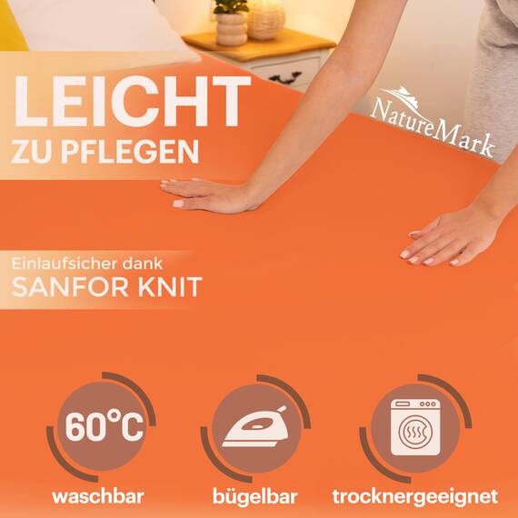 NatureMark 2er Pack Jersey Spannbettlaken, Spannbetttuch 100% Baumwolle in vielen Größen und Farben MARKENQUALITÄT ÖKOTEX Standard 100 | 120x200 cm - terrakotta