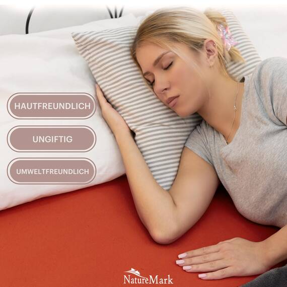 NatureMark 2er Pack Jersey Spannbettlaken, Spannbetttuch 100% Baumwolle in vielen Größen und Farben MARKENQUALITÄT ÖKOTEX Standard 100 | 140 x 200 cm - 160 x 200 cm - rost rot
