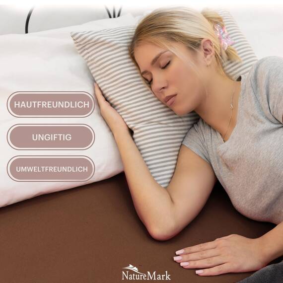 NatureMark 2er Pack Jersey Spannbettlaken, Spannbetttuch 100% Baumwolle in vielen Größen und Farben MARKENQUALITÄT ÖKOTEX Standard 100 | 140 x 200 cm - 160 x 200 cm - Schoko braun