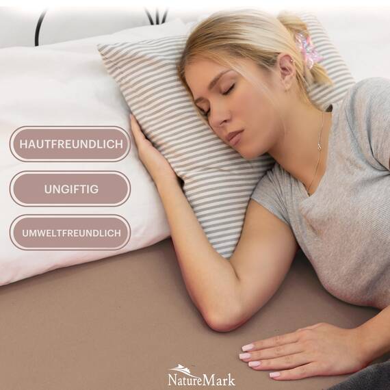 NatureMark 2er Pack Jersey Spannbettlaken, Spannbetttuch 100% Baumwolle in vielen Größen und Farben MARKENQUALITÄT ÖKOTEX Standard 100 | 90 x 200 cm - 100 x 200 cm - Sand/beige