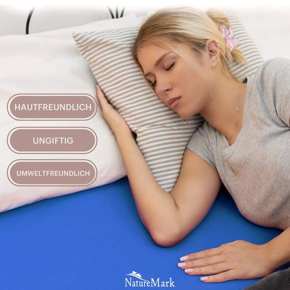 NatureMark 2er Pack Jersey Spannbettlaken, Spannbetttuch 100% Baumwolle in vielen Größen und Farben MARKENQUALITÄT ÖKOTEX Standard 100 | 200x220 cm +40 Steg - royal blau