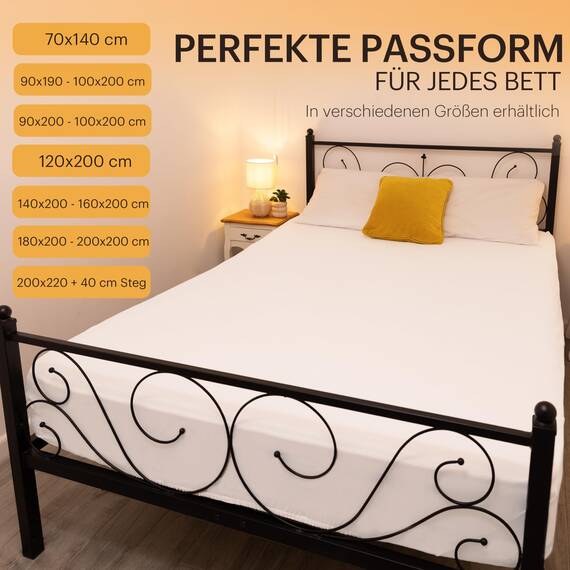 NatureMark 2er Pack Jersey Spannbettlaken, Spannbetttuch 100% Baumwolle in vielen Größen und Farben MARKENQUALITÄT ÖKOTEX Standard 100 | 200x220 cm +40 Steg - weiß