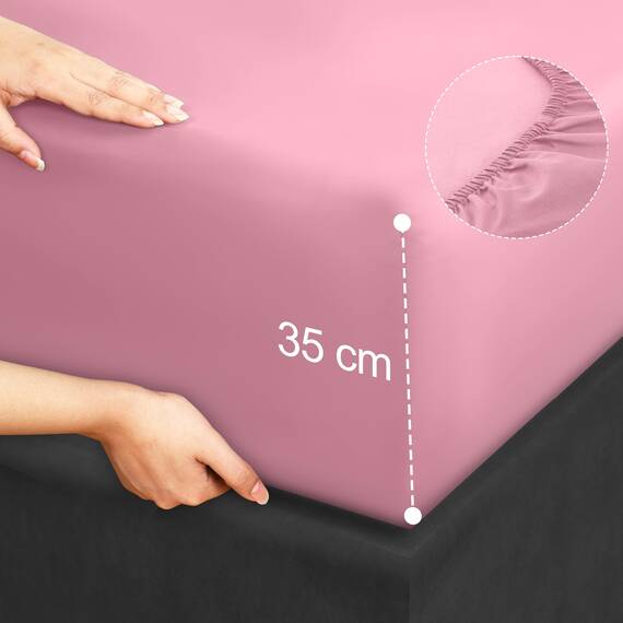 Utopia Bedding 4 Teilige Bettlaken Set 150x200 cm, Rosa - Polyester Microfaser, Oeko-Tex Zertifiziert, 1 Spannbettlaken 150x200 cm, 1 Bettlaken 266x259 cm und 2 Kissenbezüge 50x75 cm