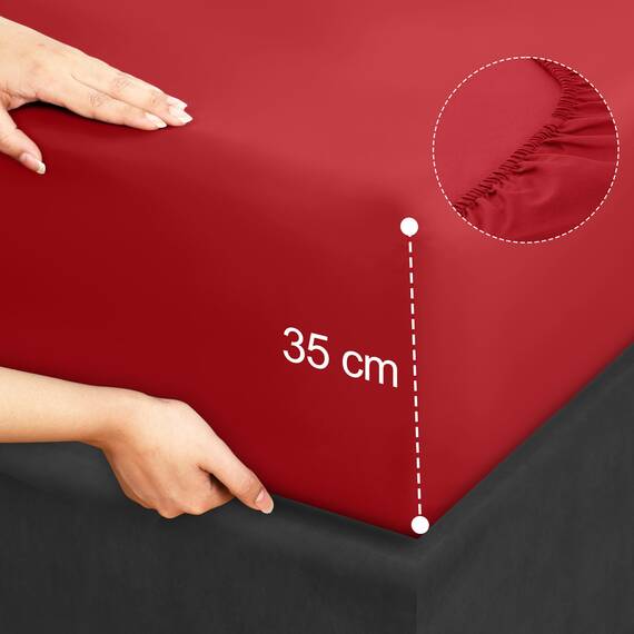 Utopia Bedding 4 Teilige Bettlaken Set 135x190 cm, Rot - Polyester Microfaser, Oeko-Tex Zertifiziert, 1 Spannbettlaken 135x190 cm, 1 Bettlaken 225x255 cm und 2 Kissenbezüge 50x75 cm