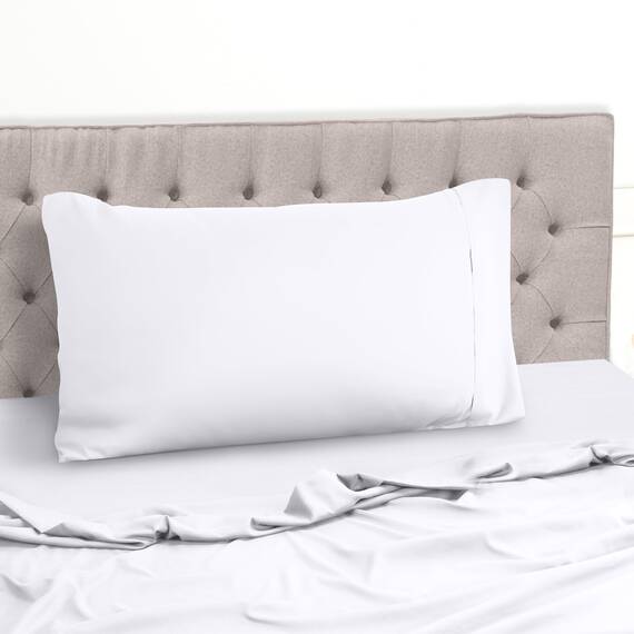 Utopia Bedding 3 Teilige Bettlaken Set 90x190 cm, Weiß - Polyester Microfaser, Oeko-Tex Zertifiziert, 1 Spannbettlaken 90x190 cm, 1 Bettlaken 167x243 cm und 1 Kissenbezug 50x75 cm