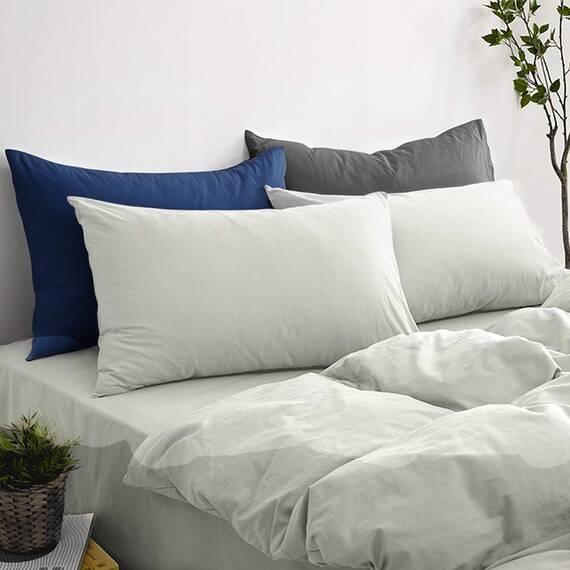 NTBAY 2er Set Kissenbezug 40x80 cm 100% Mikrofaser Kissenhülle, Superweicher Kopfkissenbezug, Grau