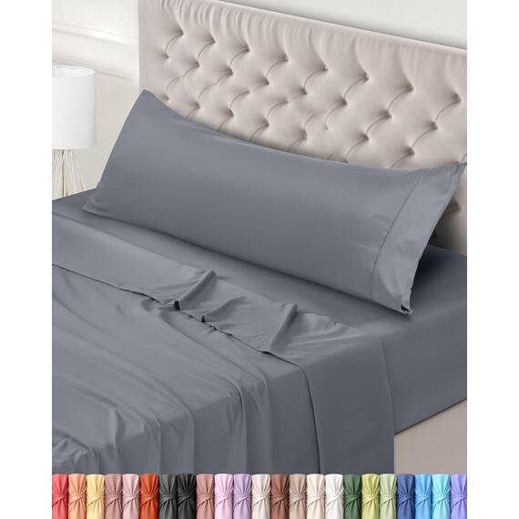 Utopia Bedding 3 Teilige Bettlaken Set 150x200 cm, Grau - Polyester Microfaser, Oeko-Tex Zertifiziert, 1 Spannbettlaken 150x200 cm, 1 Bettlaken 266x259 cm und 1 Kissenbezug 45x170 cm