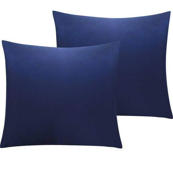 NTBAY 2er Set Kissenbezug 40x40 cm 100% Mikrofaser Kissenhülle, Superweicher Kopfkissenbezug, Marine Blau