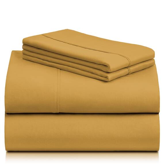 LuxClub 4 PC-Blattset Bambusblätter Tiefe Taschen 18 "Umweltfreundliche Gold