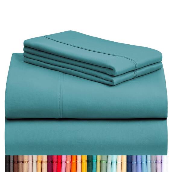 LuxClub 4 PC-Blattset Bambusblätter Tiefe Taschen 18 "Umweltfreundliche Grün
