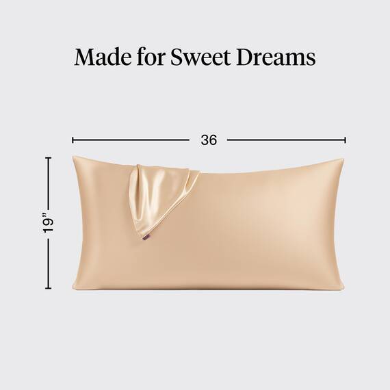 Kitsch Satin-Kissenbezug für Haar und Haut, weicher als Seidenkissenbezug für Haar und Haut, kühlende Satin-Kissenbezüge mit Reißverschluss, Satin-Kissenbezug, King-Size, Champagner, 1 Stück