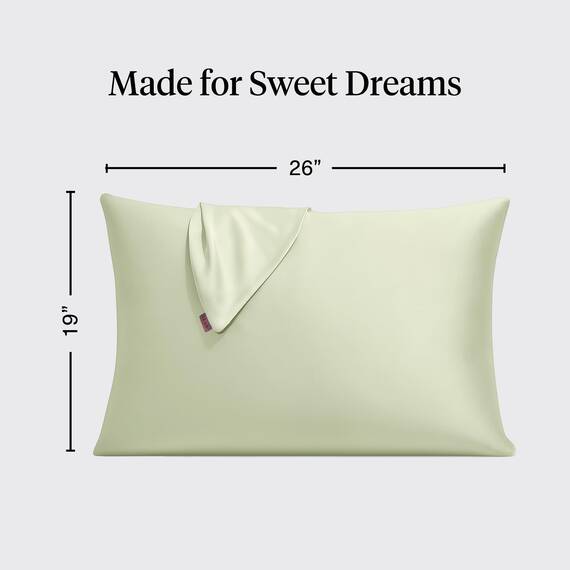 Kitsch Kissenbezug aus 100% Satin mit Reißverschluss, weicher als Seidenkissenbezug für Haar und Haut, kühlender Kissenbezug, Satin-Kissenbezug (Standard/Queen (1 Pack), Salbeigrün
