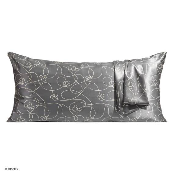 Kitsch Kissenbezug aus Satin mit Mickey/Minnie-Motiv, weicher als Seide, für Haar und Haut, kühlende Kissenbezüge aus Satin mit Reißverschluss, Kingsize, Mickey Maze