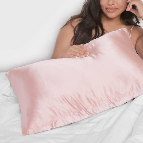 Kitsch Kissenbezug aus 100% Satin mit Reißverschluss, weicher als Seidenkissenbezug für Haar und Haut, kühlender Kissenbezug, Satin-Kissenbezug (King (1 Pack), Blush)
