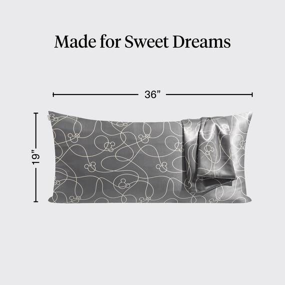 Kitsch Satin-Kissenbezug mit Micky-/Minnie-Motiv, weicher als Seide, für Haar und Haut, kühlende Kissenbezüge mit Reißverschluss, Kingsize, Minnie-Malist