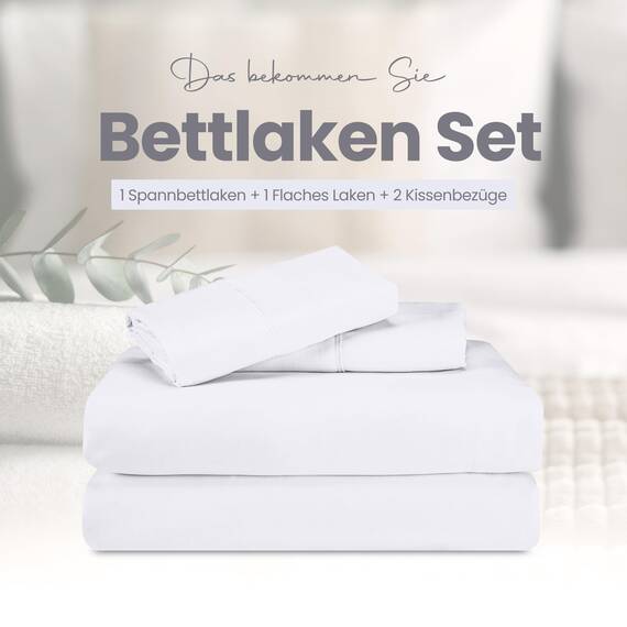 Utopia Bedding 4 Teilige Bettlaken Set 135x190 cm, Weiß - Polyester Microfaser, Oeko-Tex Zertifiziert, 1 Spannbettlaken 135x190 cm, 1 Bettlaken 225x255 cm und 2 Kissenbezüge 50x75 cm