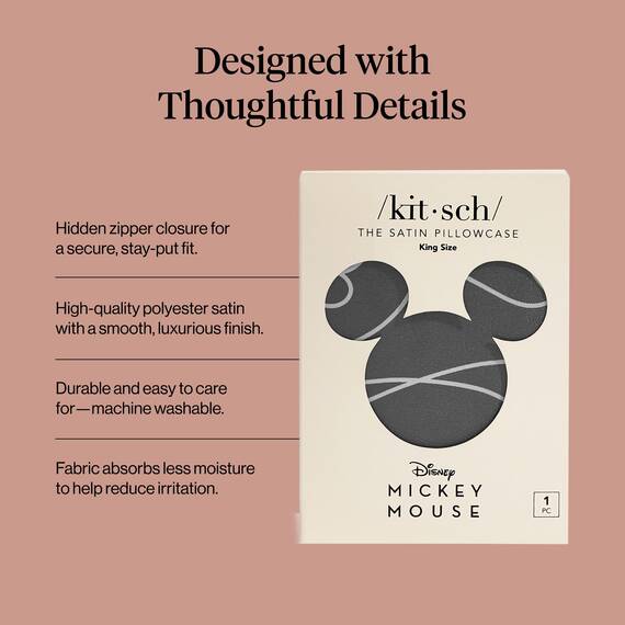 Kitsch Satin-Kissenbezug mit Micky-/Minnie-Motiv, weicher als Seide, für Haar und Haut, kühlende Kissenbezüge mit Reißverschluss, Kingsize, Minnie-Malist