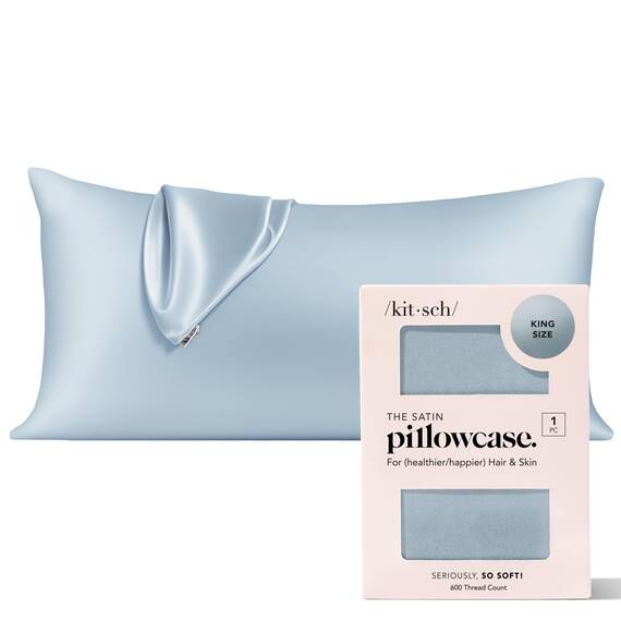 Kitsch Satin-Kissenbezug, King-Size, weicher als Maulbeerseide-Kissenbezug für Haar und Haut, atmungsaktiv, glatt, kühlende Kissenbezüge mit Reißverschluss, Geschenke für Frauen, Mutter, Männer,