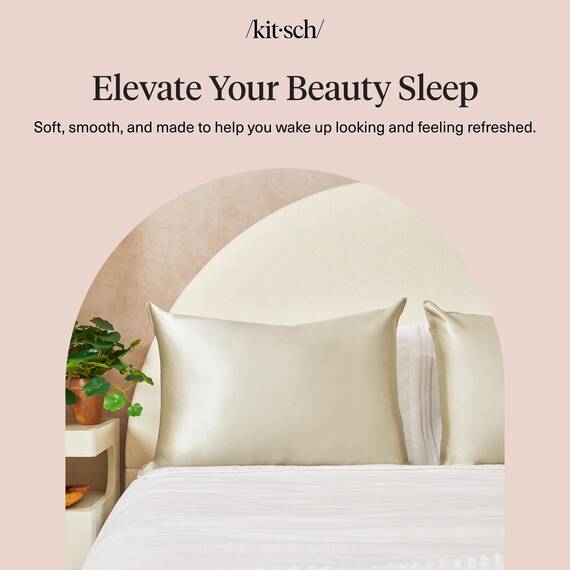 Kitsch Kissenbezug aus 100% Satin mit Reißverschluss, weicher als Seidenkissenbezug für Haar und Haut, kühlender Kissenbezug, Satin-Kissenbezug (Standard/Queen (1 Pack), Salbeigrün