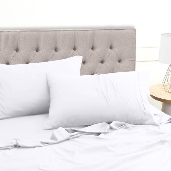 Utopia Bedding 4 Teilige Bettlaken Set 135x190 cm, Weiß - Polyester Microfaser, Oeko-Tex Zertifiziert, 1 Spannbettlaken 135x190 cm, 1 Bettlaken 225x255 cm und 2 Kissenbezüge 50x75 cm