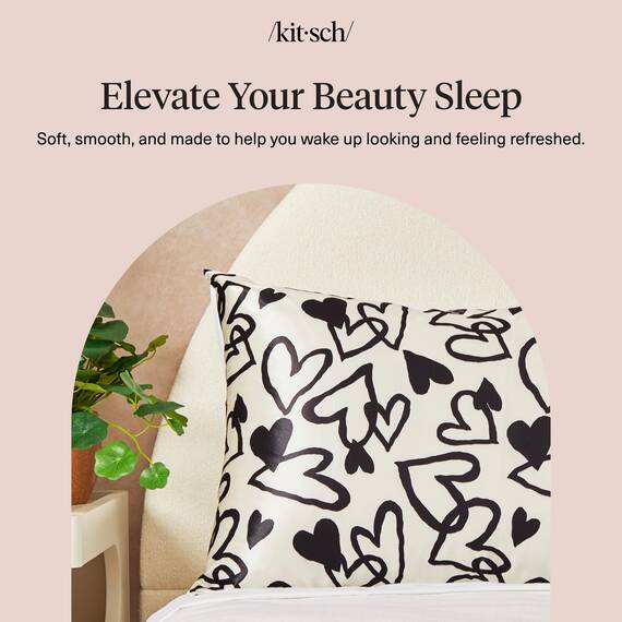 Kitsch Satin-Kissenbezug für Haar und Haut, Queen-Size-Größe, weicher als Maulbeerseide-Kissenbezüge, 48 x 66 cm, kühlende Kissenbezüge mit Reißverschluss, weich, glatt, bequem, Geschenke für Frauen,