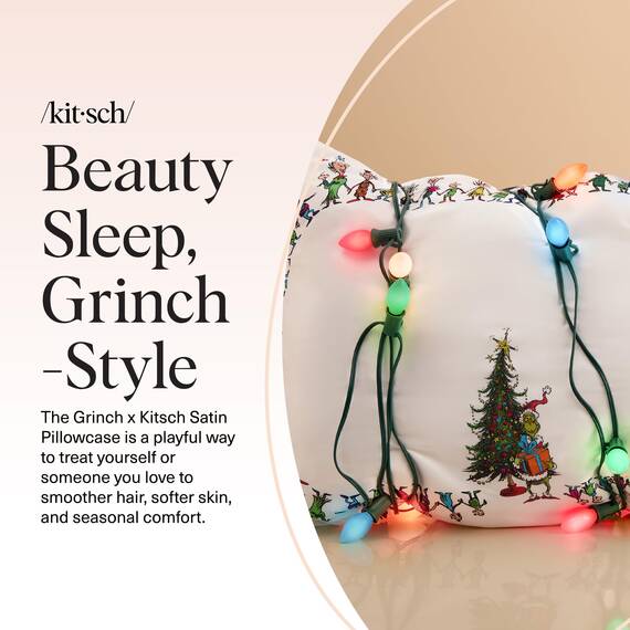 The Grinch x Kitsch Satin-Kissenbezug, King- Who-Ville