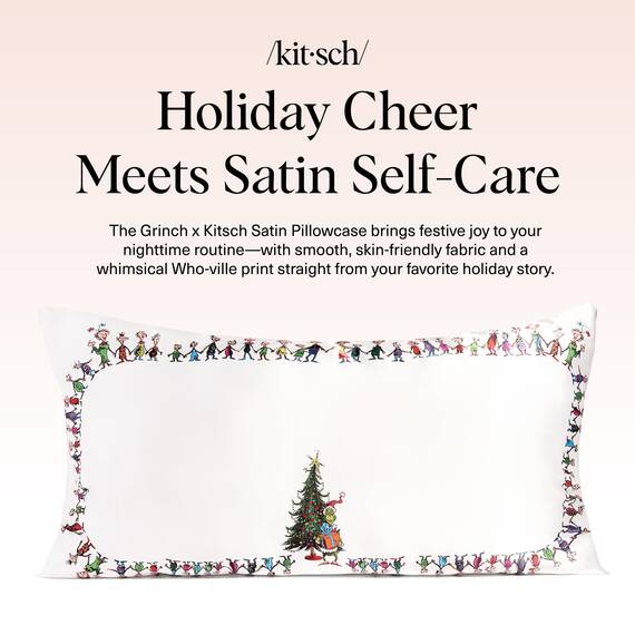 The Grinch x Kitsch Satin-Kissenbezug, King- Who-Ville