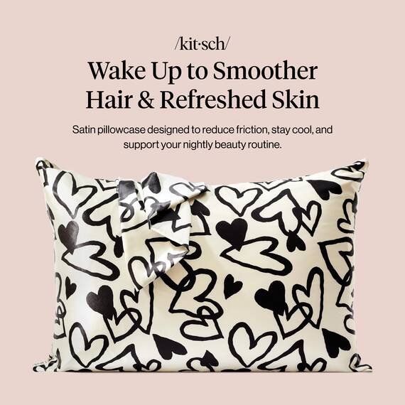 Kitsch Satin-Kissenbezug für Haar und Haut, Queen-Size-Größe, weicher als Maulbeerseide-Kissenbezüge, 48 x 66 cm, kühlende Kissenbezüge mit Reißverschluss, weich, glatt, bequem, Geschenke für Frauen,