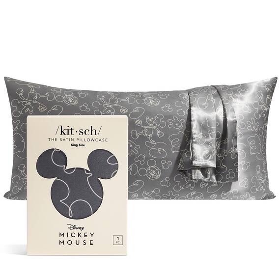 Kitsch Satin-Kissenbezug mit Micky-/Minnie-Motiv, weicher als Seide, für Haar und Haut, kühlende Kissenbezüge mit Reißverschluss, Kingsize, Minnie-Malist