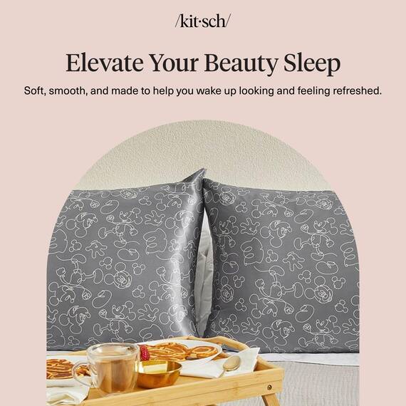 Kitsch Satin-Kissenbezug mit Micky-/Minnie-Motiv, weicher als Seide, für Haar und Haut, kühlende Kissenbezüge mit Reißverschluss, Kingsize, Minnie-Malist