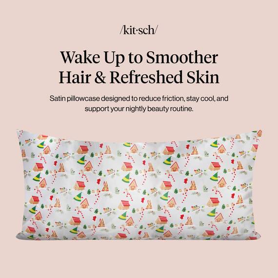 Elf x Kitsch Satin-Kissenbezug, weicher als Seidenkissenbezug für Haar und Haut, kühlende Satin-Kissenbezüge mit Reißverschluss, Satin-Kissenbezug, King-Size, Immergrün