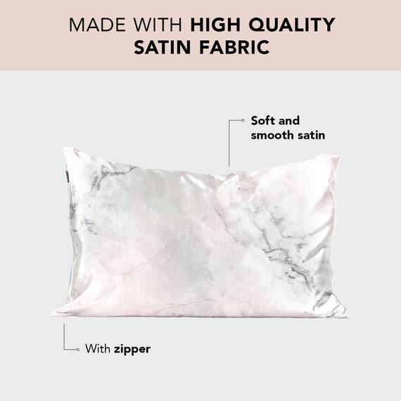 Kitsch Satin-Kissenbezug mit Reißverschluss, weicher als Maulbeerseide-Kissenbezug für Haar und Haut, glatt, kühlender Kissenbezug, Luxus-Satin-Kissenbezüge, Standardgröße 48,3 x 66 cm, Marmor