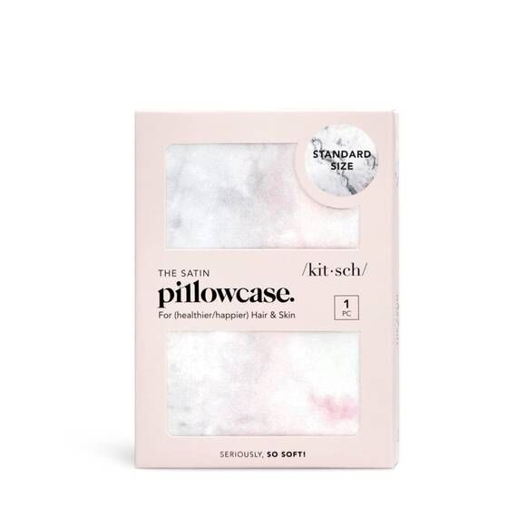 Kitsch Satin-Kissenbezug mit Reißverschluss, weicher als Maulbeerseide-Kissenbezug für Haar und Haut, glatt, kühlender Kissenbezug, Luxus-Satin-Kissenbezüge, Standardgröße 48,3 x 66 cm, Marmor