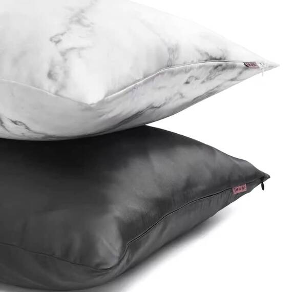 Kitsch Satin-Kissenbezug mit Reißverschluss, weicher als Maulbeerseide-Kissenbezug für Haar und Haut, glatt, kühlender Kissenbezug, Luxus-Satin-Kissenbezüge, Standardgröße 48,3 x 66 cm, Marmor