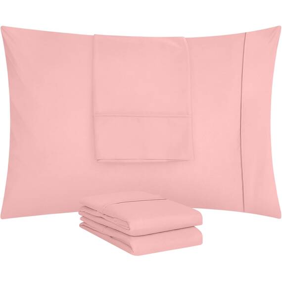 Utopia Bedding Queen-Kissenbezüge – 4er-Pack – Hotelverschluss – weicher, gebürsteter Mikrofaserstoff – schrumpf- und farbecht, Kissenbezüge, Queen-Size, 20 X 30 Inches (Rosa)