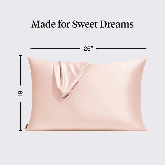 Kitsch Kissenbezug aus 100% Satin mit Reißverschluss, weicher als Seidenkissenbezug für Haar und Haut, kühlender Kissenbezug, Satin-Kissenbezug (Standard/Queen (2er-Pack), Blush)
