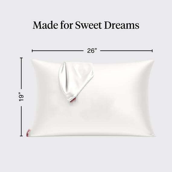 Kitsch Kissenbezug aus 100% Satin mit Reißverschluss, weicher als Seidenkissenbezug für Haar und Haut, kühlender Kissenbezug, Satin-Kissenbezug (Standard/Queen (2er-Pack), Elfenbein)