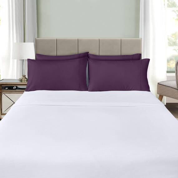 Utopia Bedding Queen-Kissenbezüge – 4er-Pack – Hotelverschluss – weicher, gebürsteter Mikrofaserstoff – schrumpf- und farbecht, Kissenbezüge, Queen-Size, 20 X 30 Inches (lila)