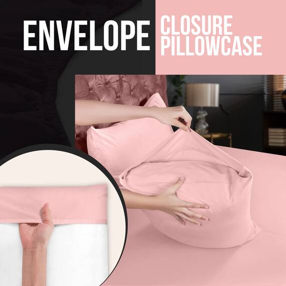 Utopia Bedding King-Size-Kissenbezüge – 4er-Pack – Hotelverschluss – weicher, gebürsteter Mikrofaserstoff – schrumpf- und farbecht, Kissenbezüge, Kingsize, 20 X 40 Inches (Rosa)